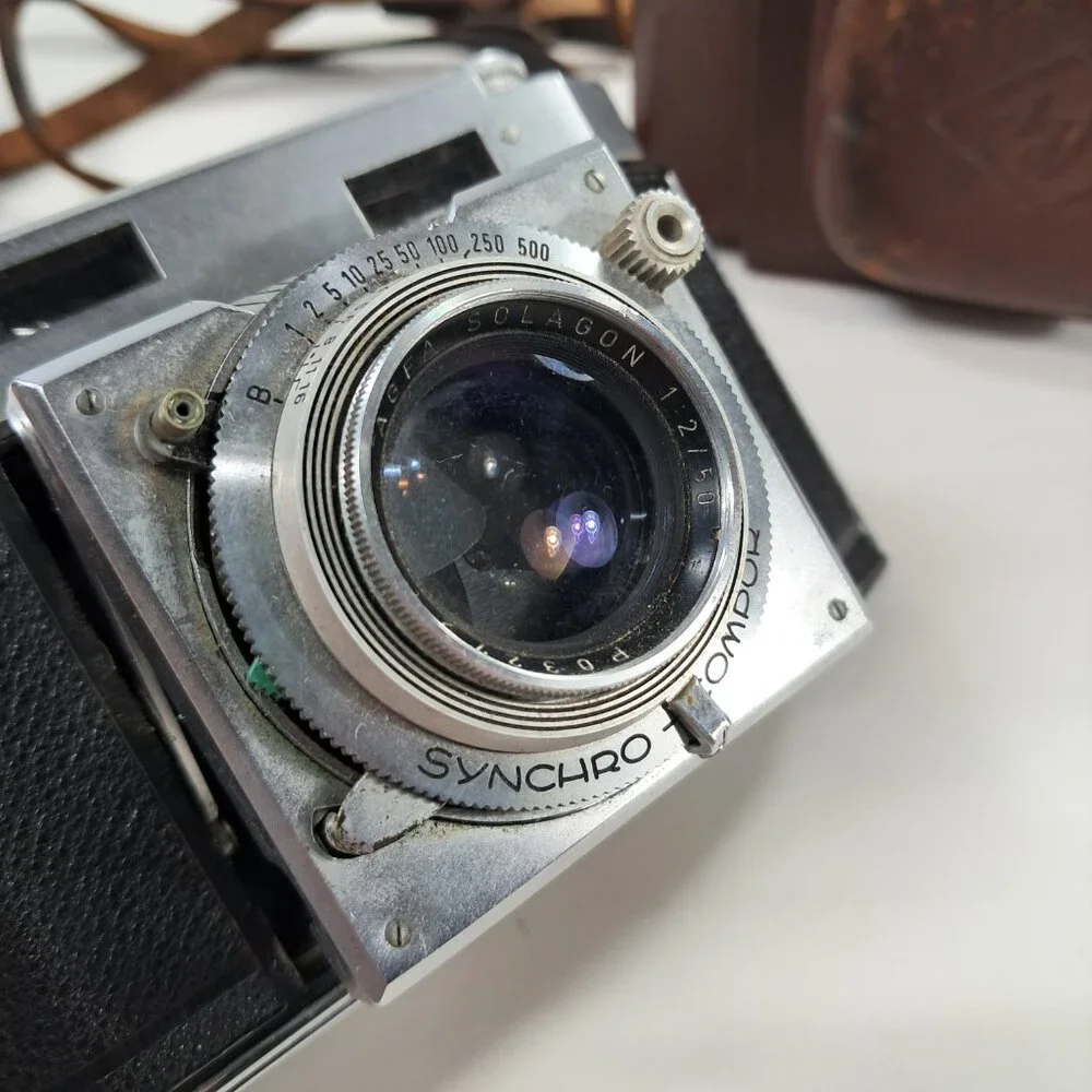 AGFA KARAT 36 film CAMERA SYNCHRO-COMPUR Folding Rangefinder‎ Rodenstock Heligon